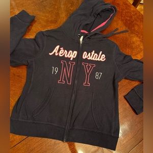 Aero Sz XL full zip hoodie jacket. Navy/ hot pink. Never worn. 🎉